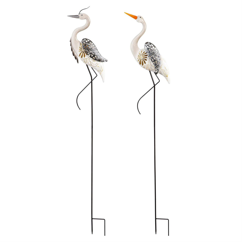 Seaside Retreat Garden Stake, Metal Decorative Crane, 41"