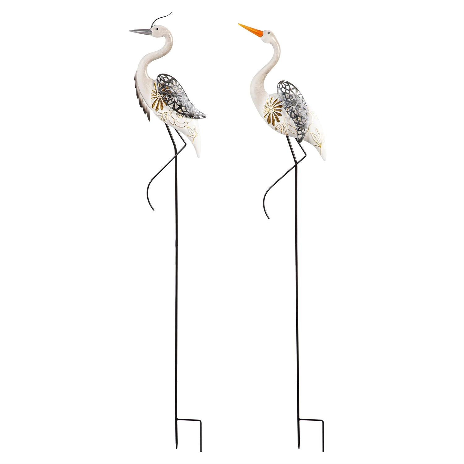 Seaside Retreat Garden Stake, Metal Decorative Crane, 41"