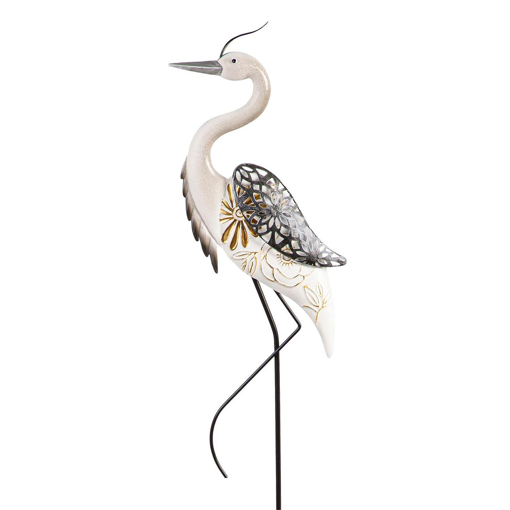 Seaside Retreat Garden Stake, Metal Decorative Crane, 41"