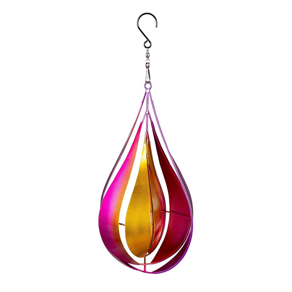 Palm Beach Wind Spinner, Metal Wind Twirler, Pink & yellow