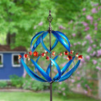 Metal Wind Spinner, Cool Spiral With Copper Flower