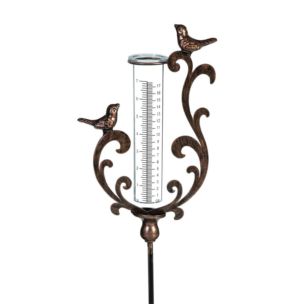 Bronze Pollinator Rain Gauge Garden Stake