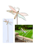 45"H Metal Garden Stake, Decoupage Dragonfly