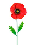 Poppy Metal Garden Stake, 32",