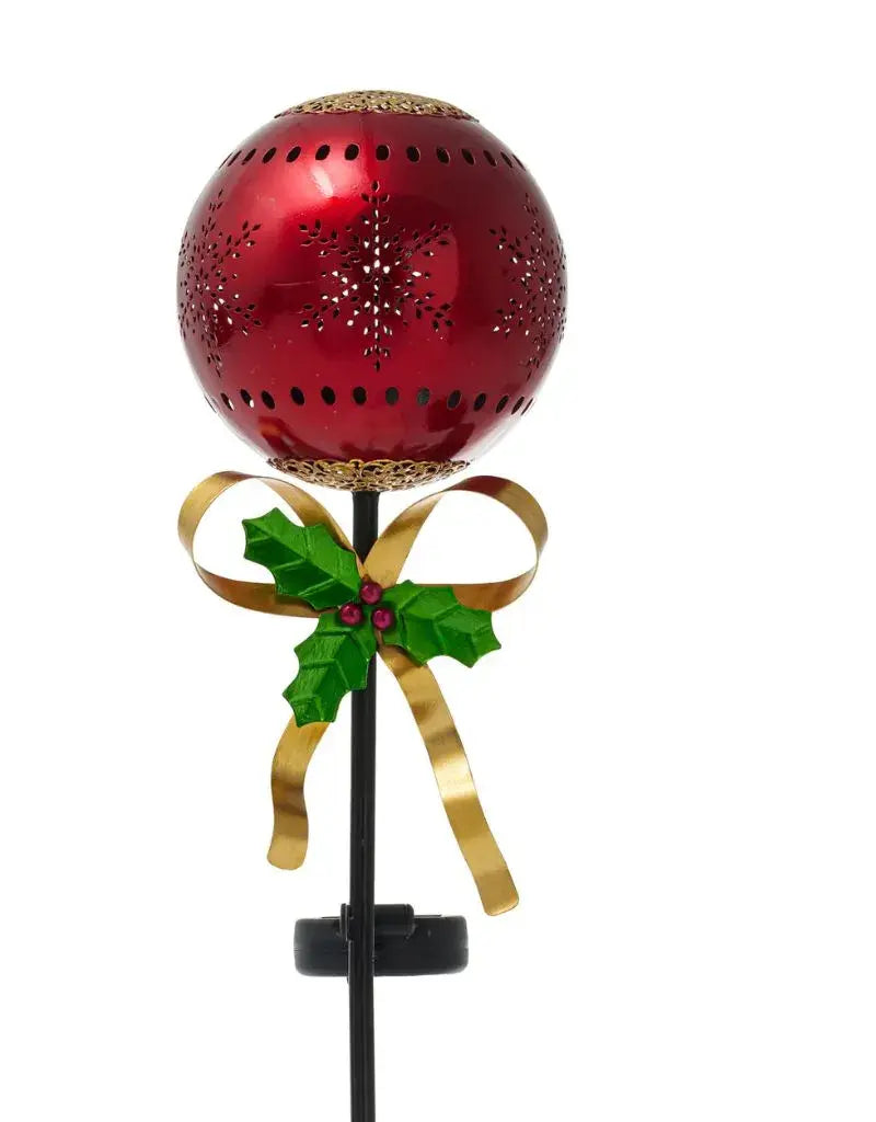 Metal Ball Holiday Solar Garden Stake