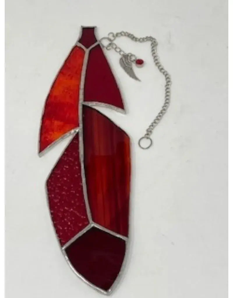 Stained Glass Feather with Charm