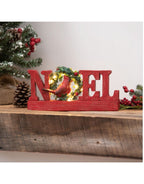 LED NOEL with Garland and Cardinal Table Decor