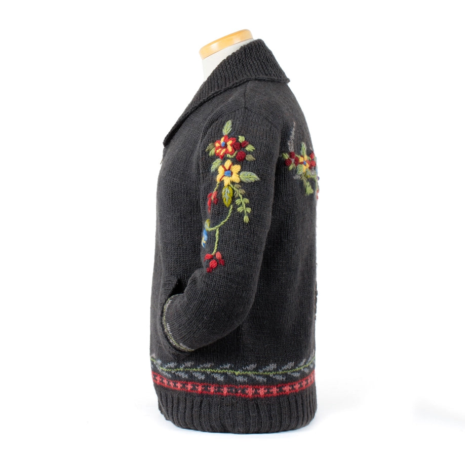 Hartley Knit Sweater with Floral Antler Design