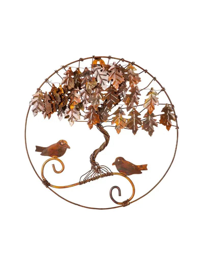 Twisted Tree with Birds Circular Wall Décor, 12" L
