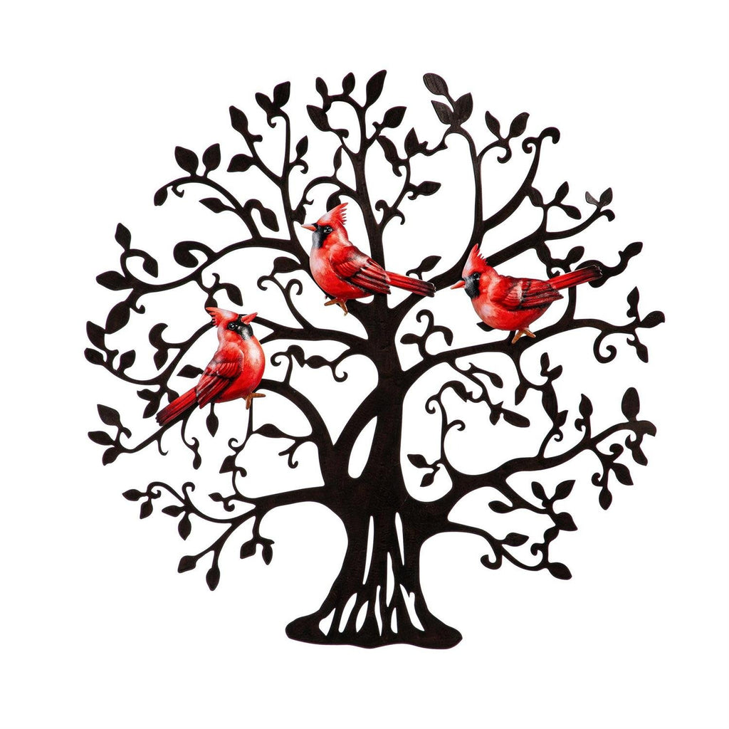 Metal Tree with Cardinals Wall Décor 20 x 20"