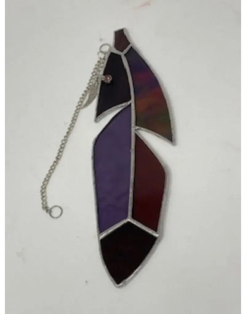 Stained Glass Feather with Charm