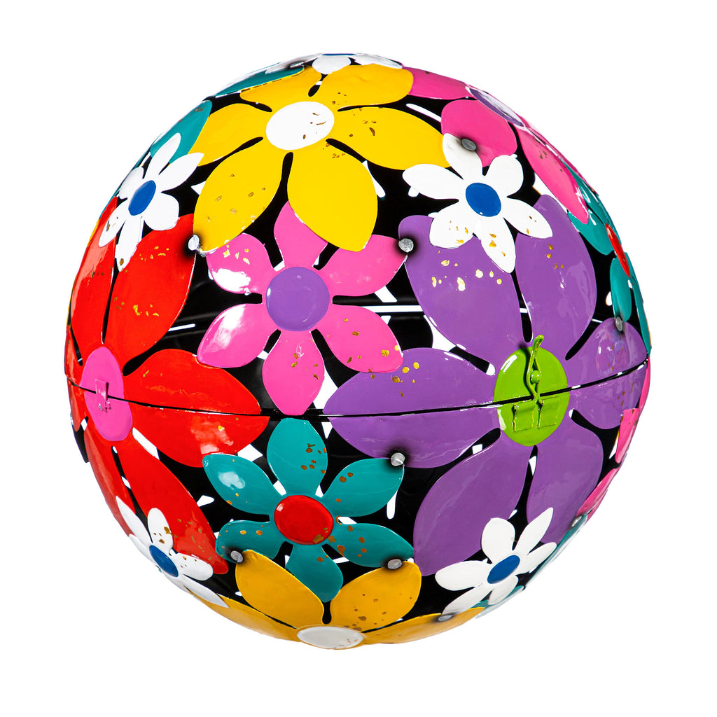 Metal Floral Decorative Garden Ball, Set of 3
