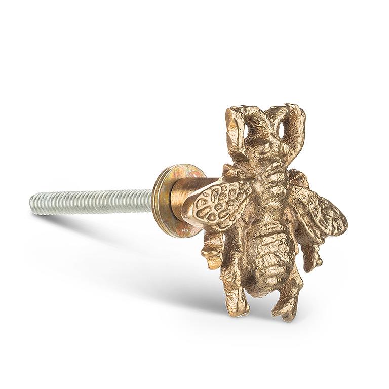Queen Bee Knob - Antique Brass 1.5"L