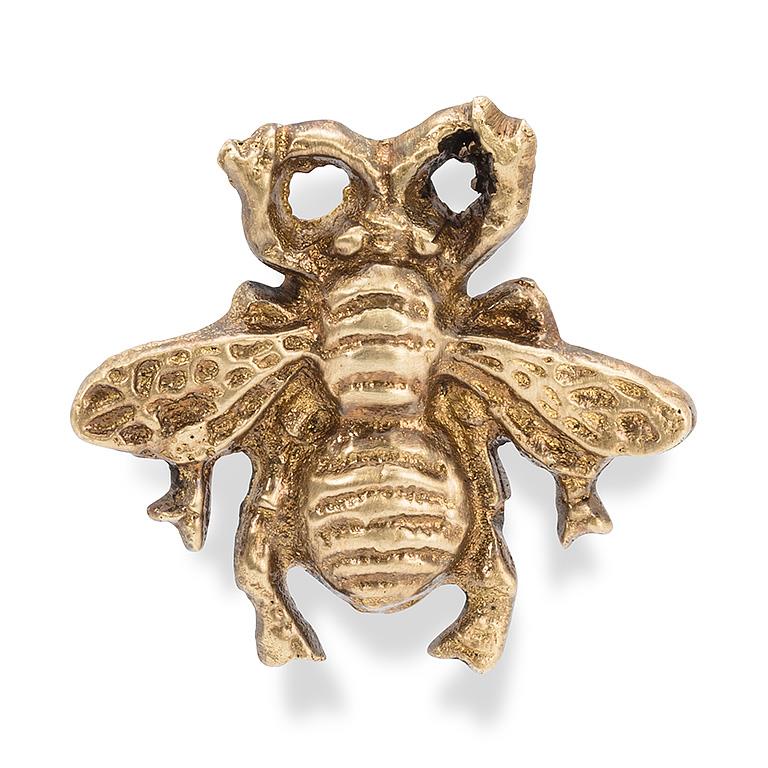 Queen Bee Knob - Antique Brass 1.5"L