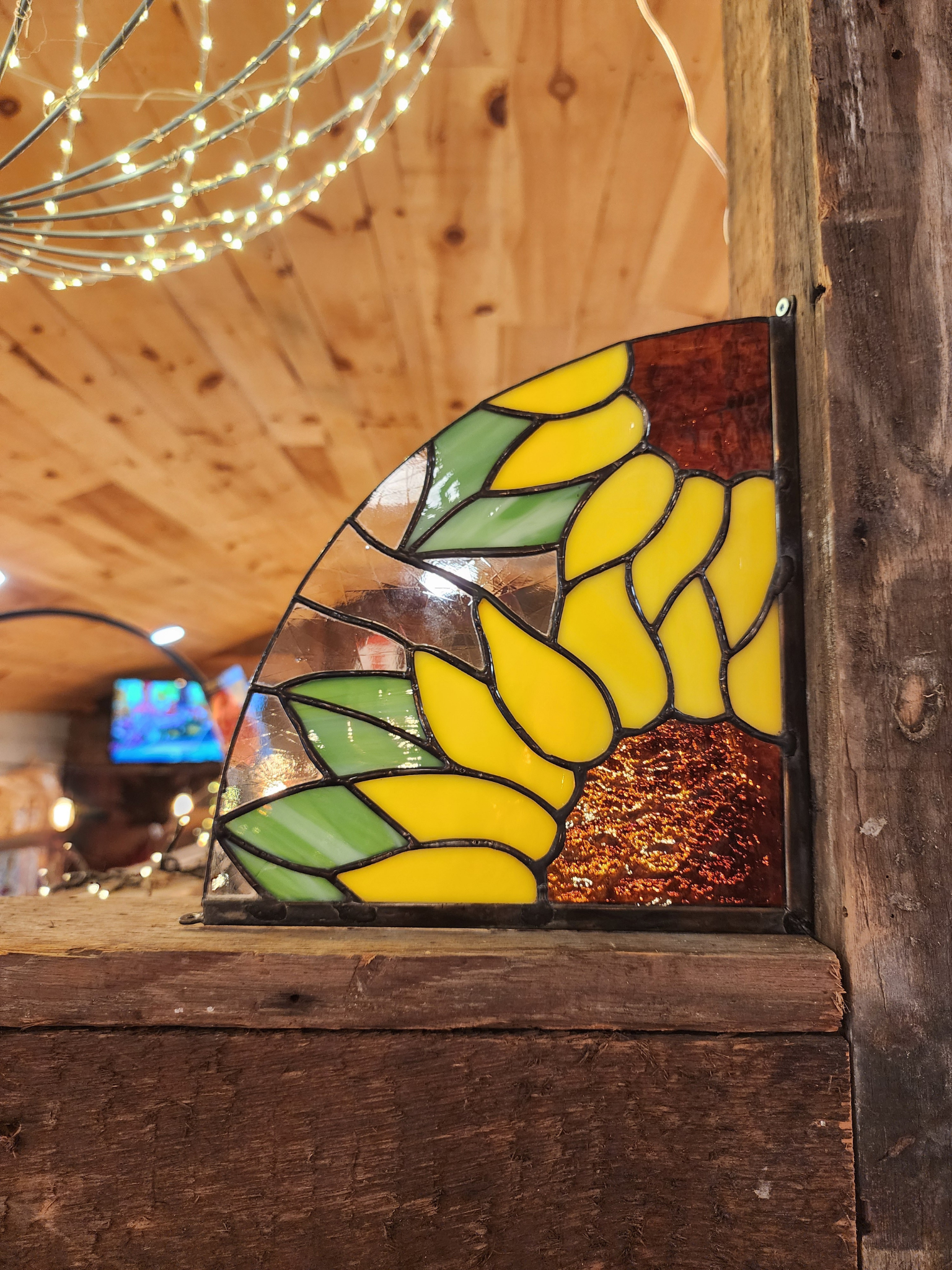 Stained Glass Sunflower corner piece by Andrew Reid