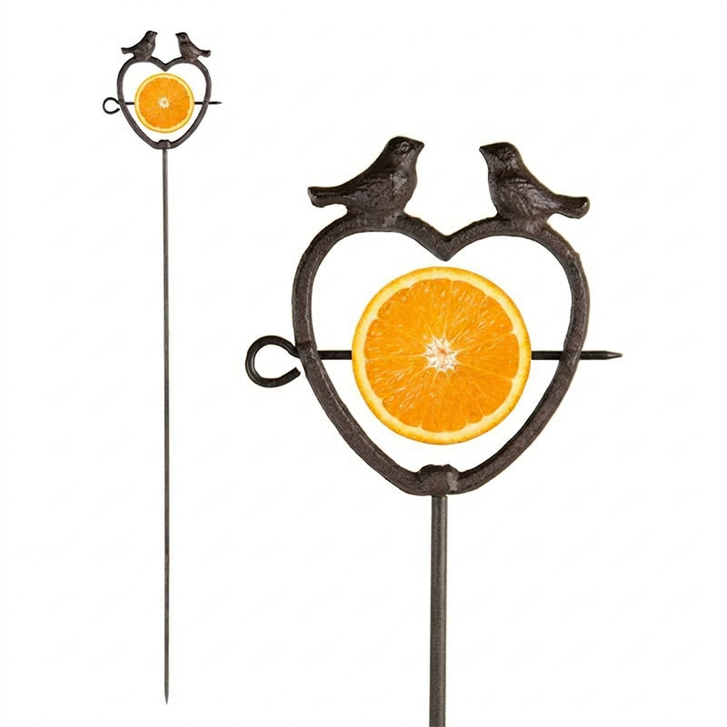 Bird Fruit Feeder, Heart on a Stick