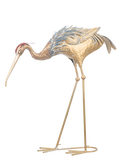Distressed Crane w/ Head Down 20.5"H