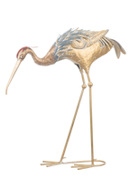 Distressed Crane w/ Head Down 20.5"H