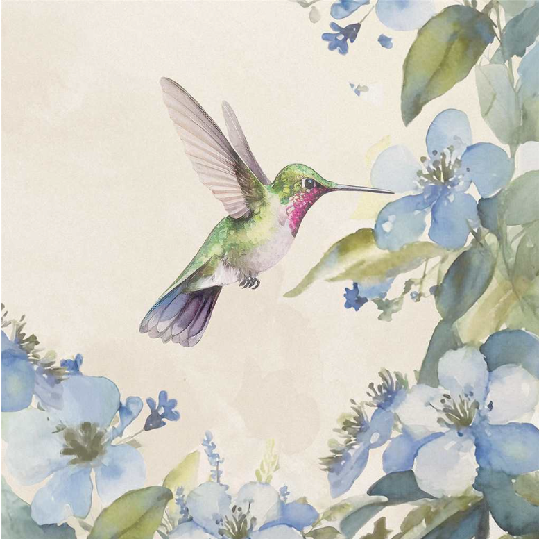 Coaster 4" Sq Hummingbird