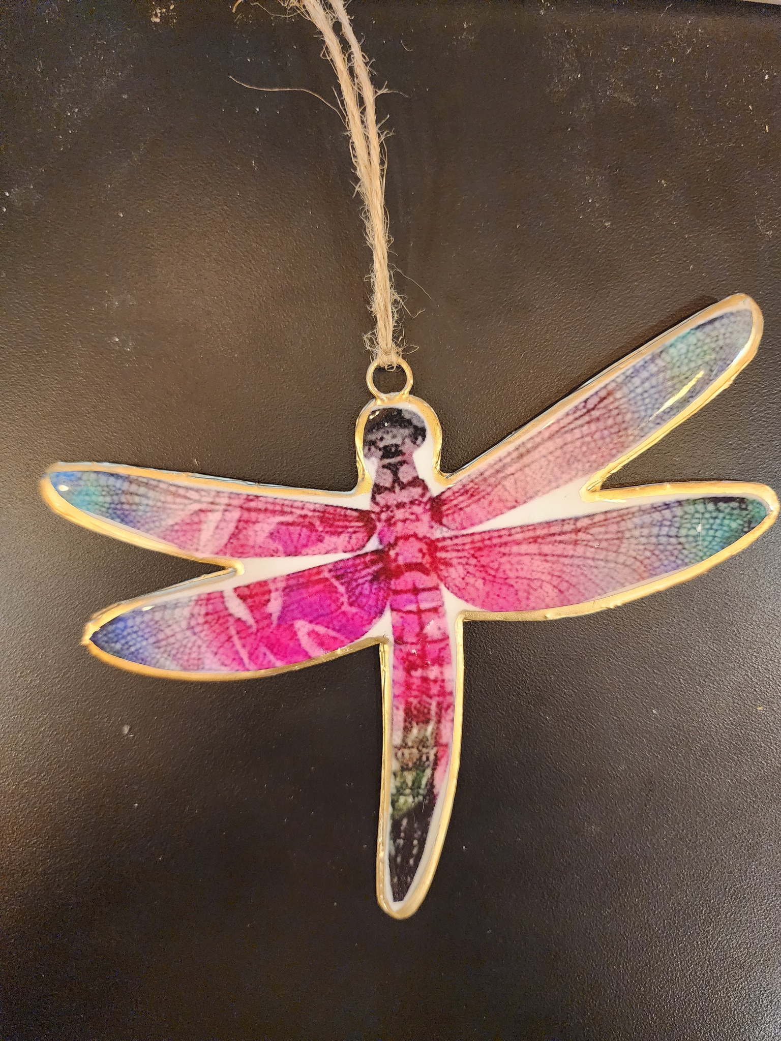 Imprint metal ornaments Large LG Rainbow Dragonfly