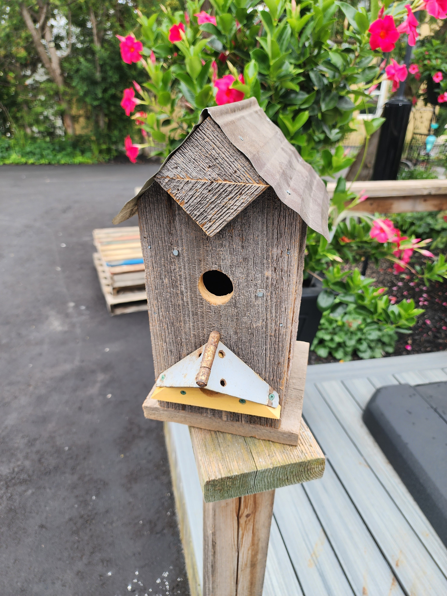Jean Long 1.5" hole weathered birdhouse JL1801-1005