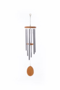 Kensington Silver Satin Tube Natural Windchimes 36" (Medium)