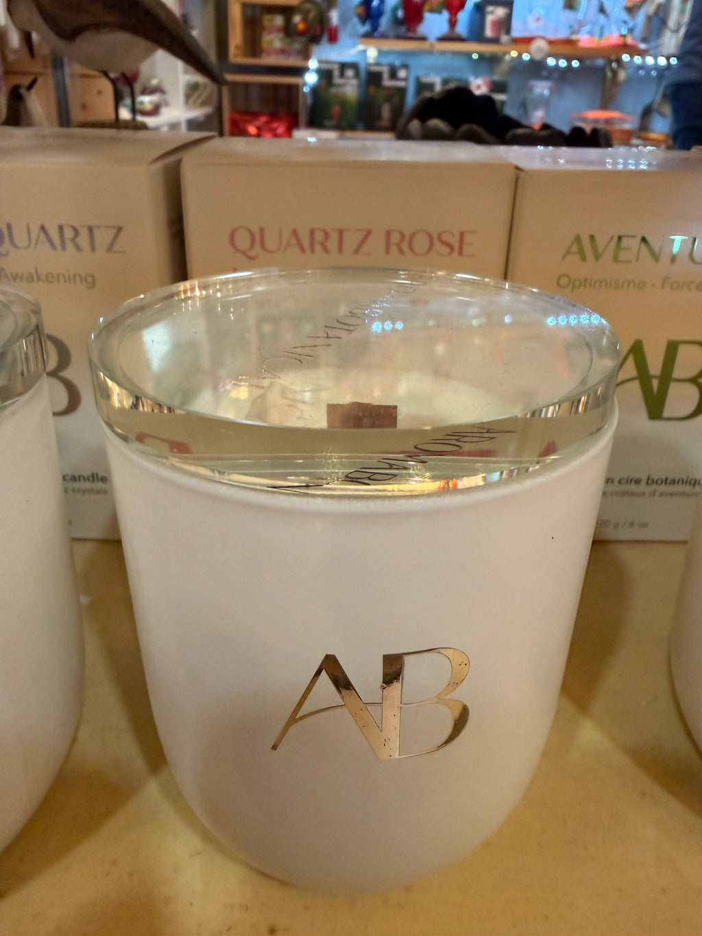 6oz Aromabotanical Wax Candle with real crystals