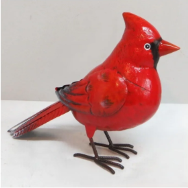 Garden Statuary, Metal Cardinal 13.4" x4.7" x 11.4"
