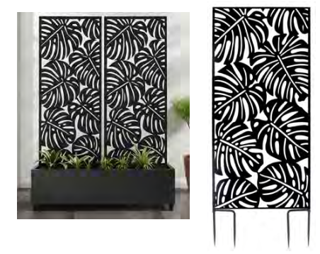 Monstera Leaves Metal Garden Screen