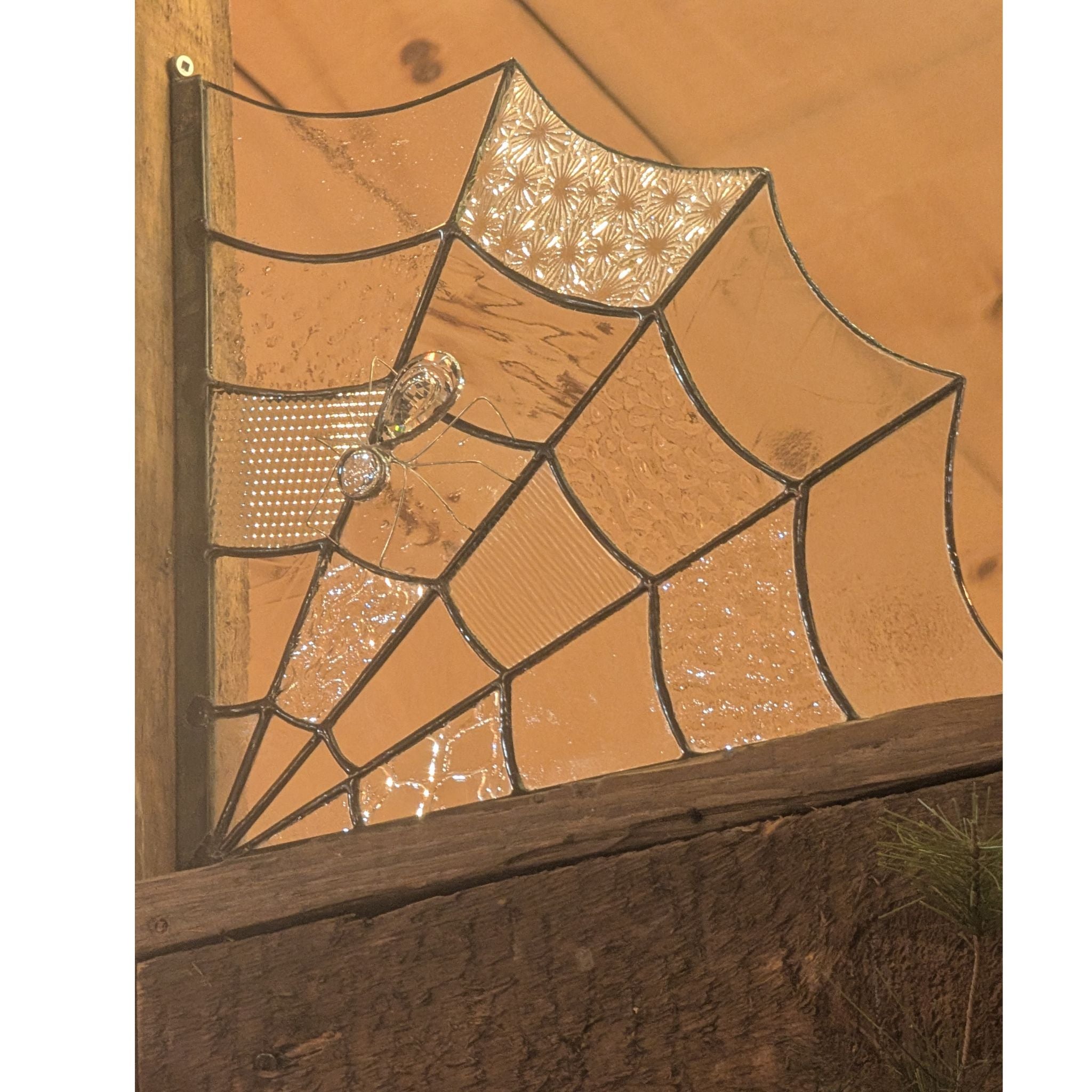 Stained Glass Web with Spider-Large by Andrew Reid