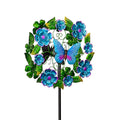 Solar Metal Wind Spinner, Blueflower & Butterfly,