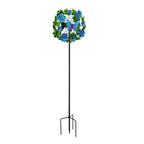 Solar Metal Wind Spinner, Blueflower & Butterfly,