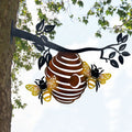Bee Hive and Branch Wall Art - metal