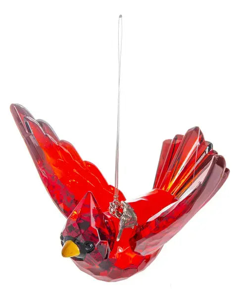 5" CARDINAL ORN W/CHARM,ACR