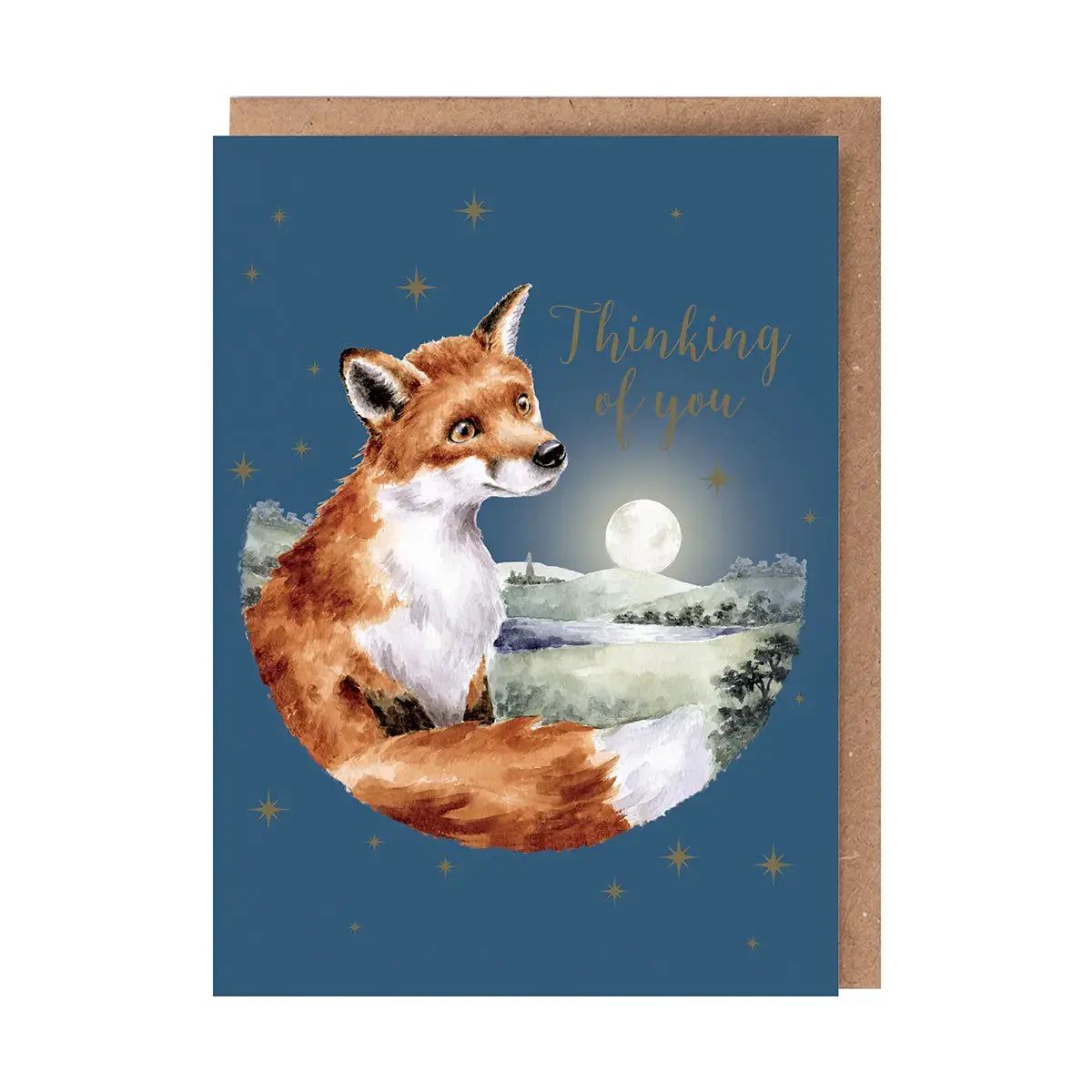 Stargazing Thinking of you Fox Sympathy Gold foiled