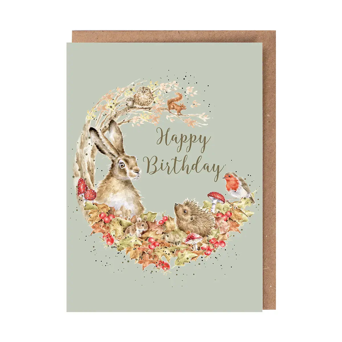 Fungi Foray Happy Birthday Woodland Gold foiled