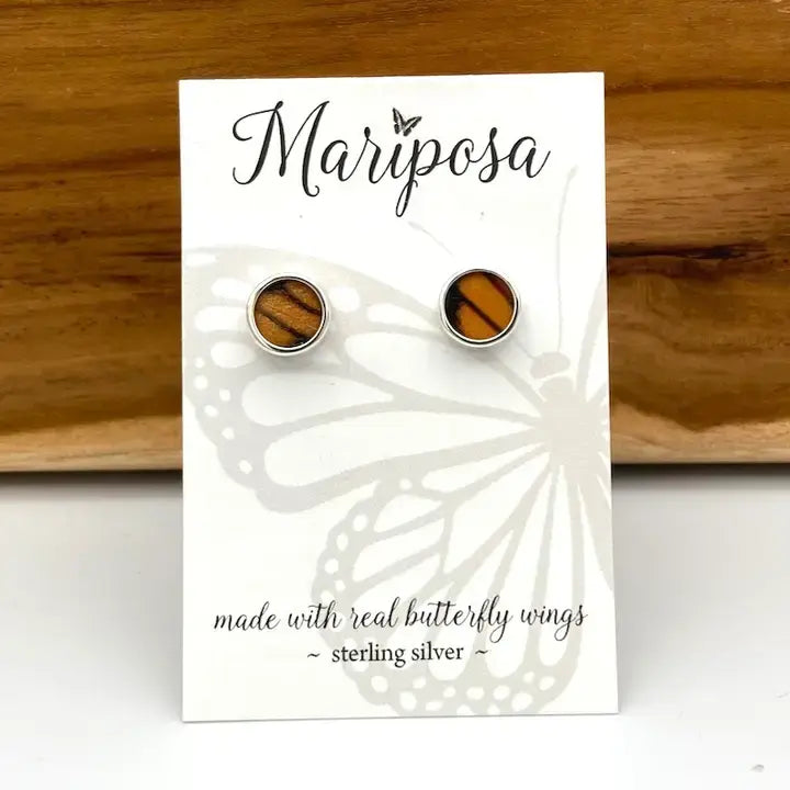 Mariposa Butterfly Sterling Silver Stud Earrings*