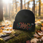 Canada Embroidered Knit Toque Winter Hat Floral Woodland Nature Style