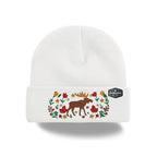 Canada Embroidered Knit Toque Winter Hat Floral Woodland Nature Style