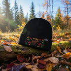 Canada Embroidered Knit Toque Winter Hat Floral Woodland Nature Style
