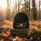 Canada Embroidered Knit Toque Winter Hat Floral Woodland Nature Style