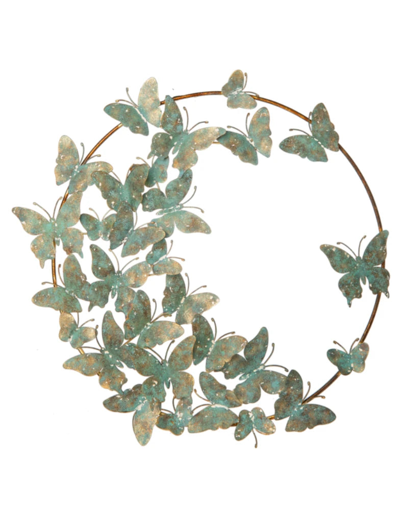 Metal Rustic Butterfly Wreath