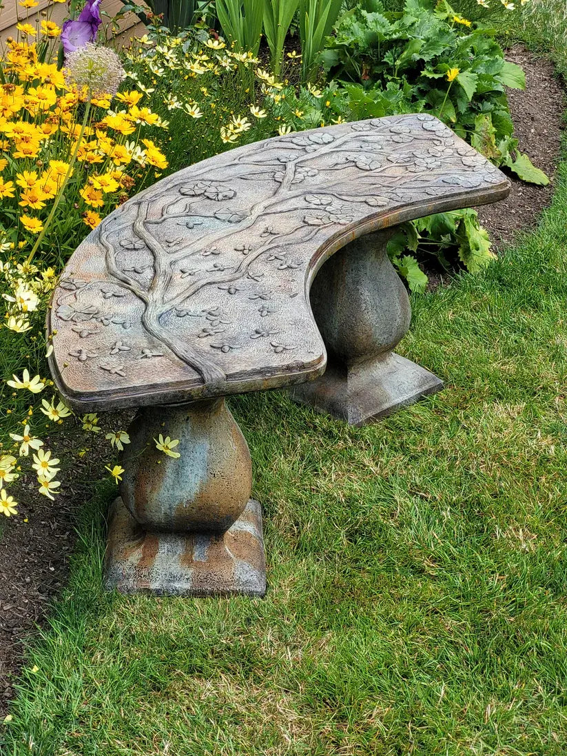 Cherry Blossom Bench Curved -Western Slate