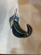 Deep Curved Stained Glass Feather with Youghiogheny Glass