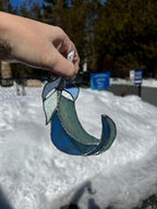 Deep Curved Stained Glass Feather with Youghiogheny Glass