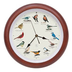 25th Anniversary Audobon Society Original Singing Bird Clock, 13", Cherry