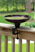 Deck Rail Birdbath, 14.5" D