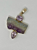Amethyst and quarts sterling silver nickel free pendant