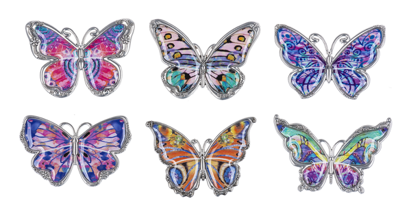 Miracle Butterfly Charm 6 asst w/message