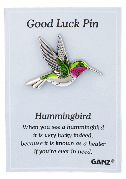 Good Luck Hummingbird Pin